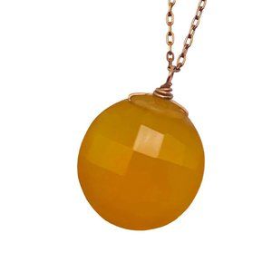 Wendy Mink Gold Vermeil Yellow Jade Pendant Necklace